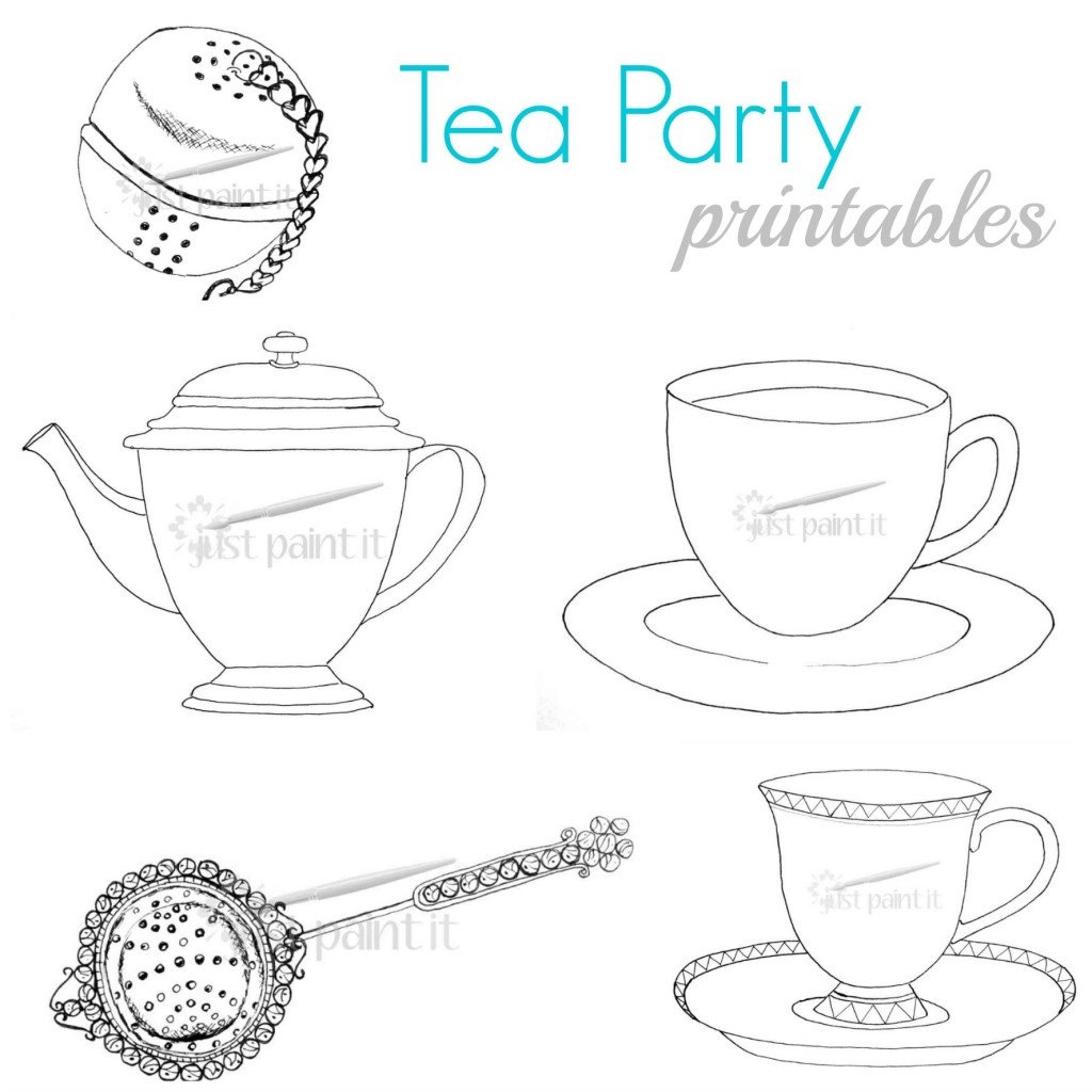 64 Tea Party Coloring Page 35