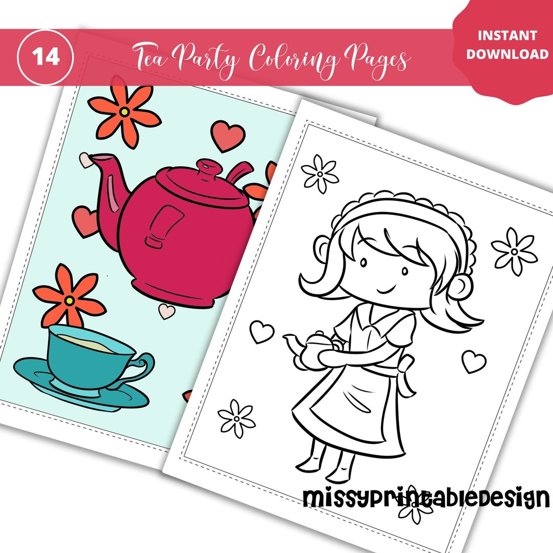 64 Tea Party Coloring Page 40