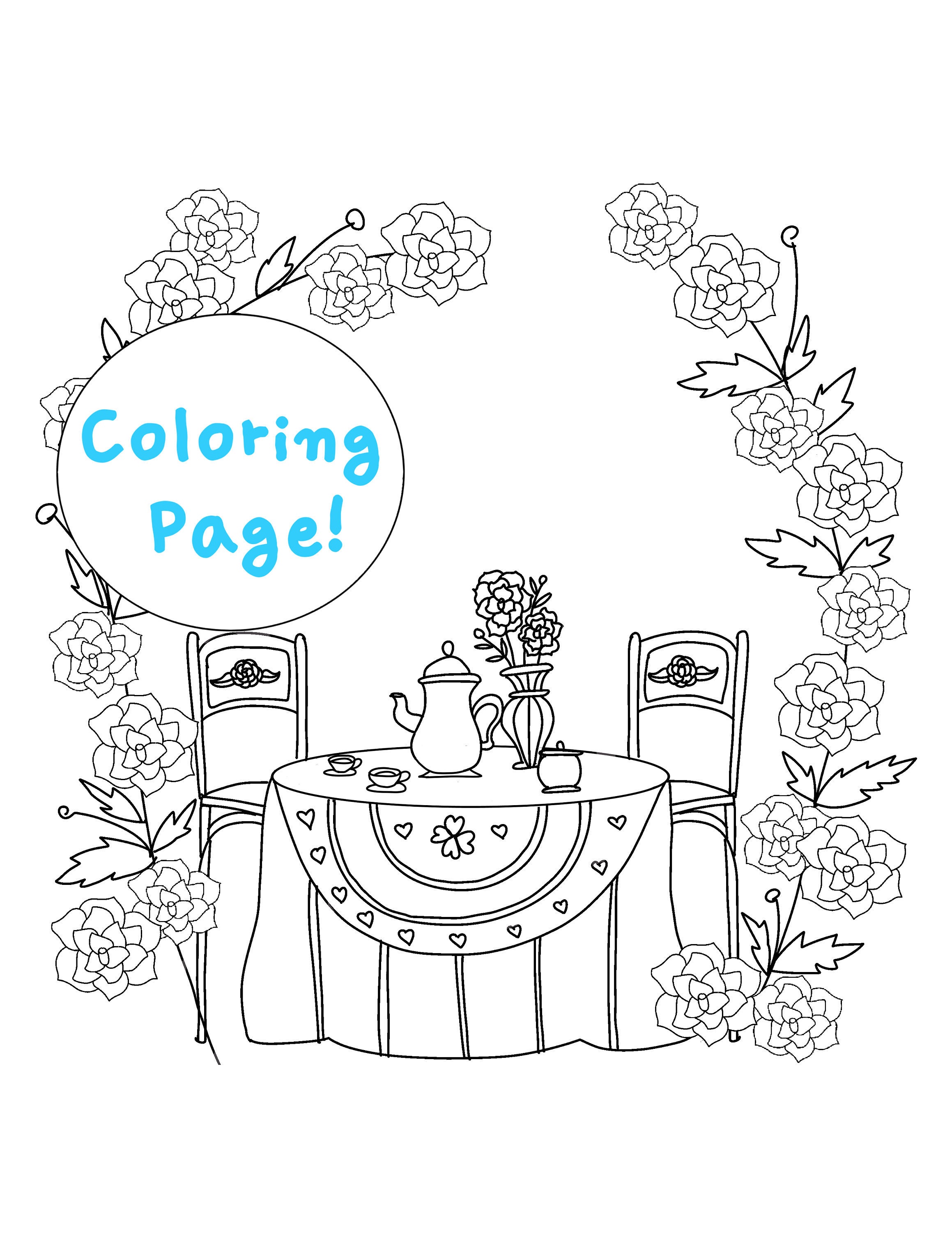 64 Tea Party Coloring Page 41