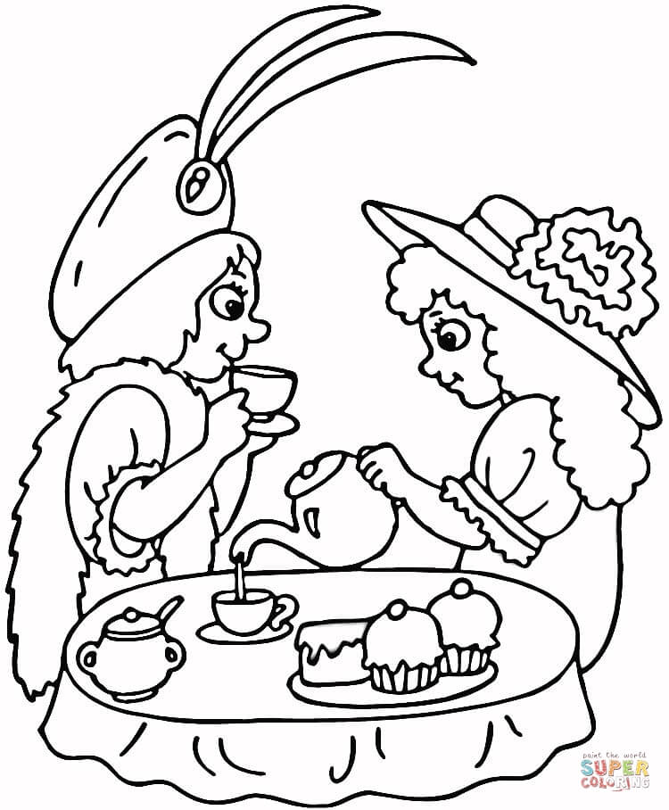 64 Tea Party Coloring Page 42