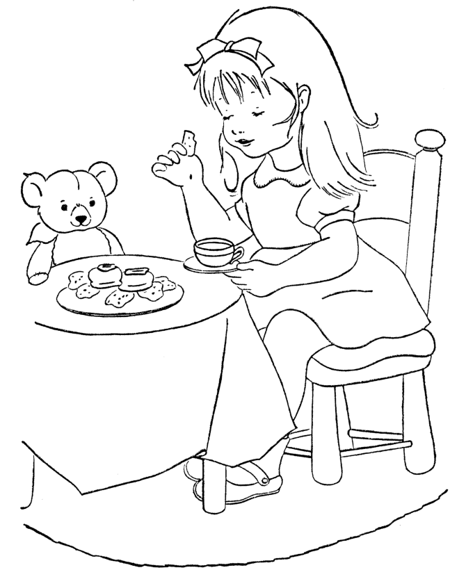 64 Tea Party Coloring Page 43