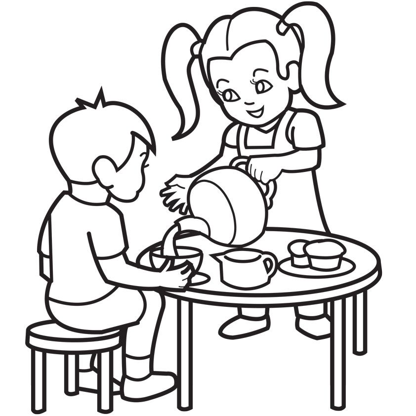 64 Tea Party Coloring Page 44