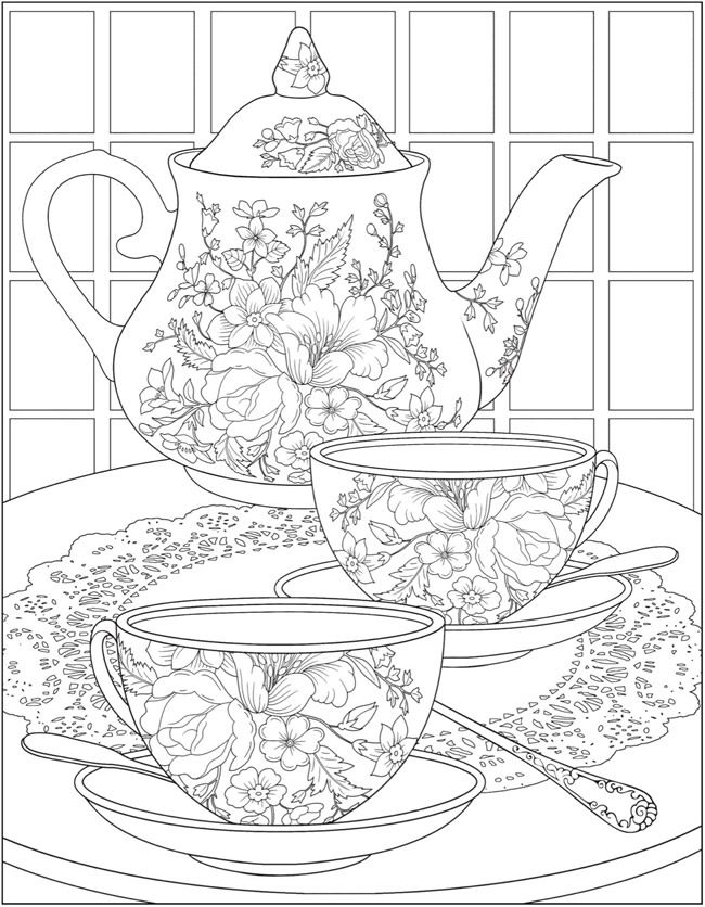 64 Tea Party Coloring Page 49