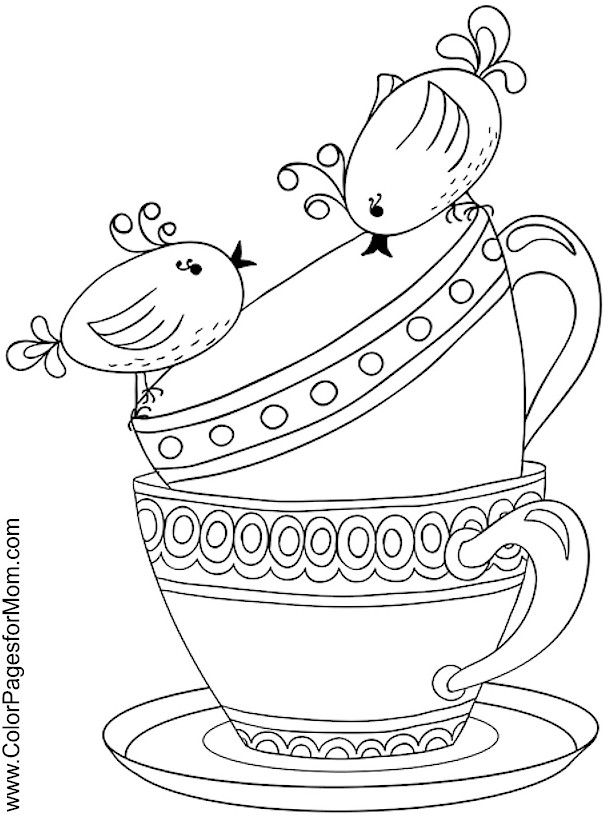 64 Tea Party Coloring Page 51