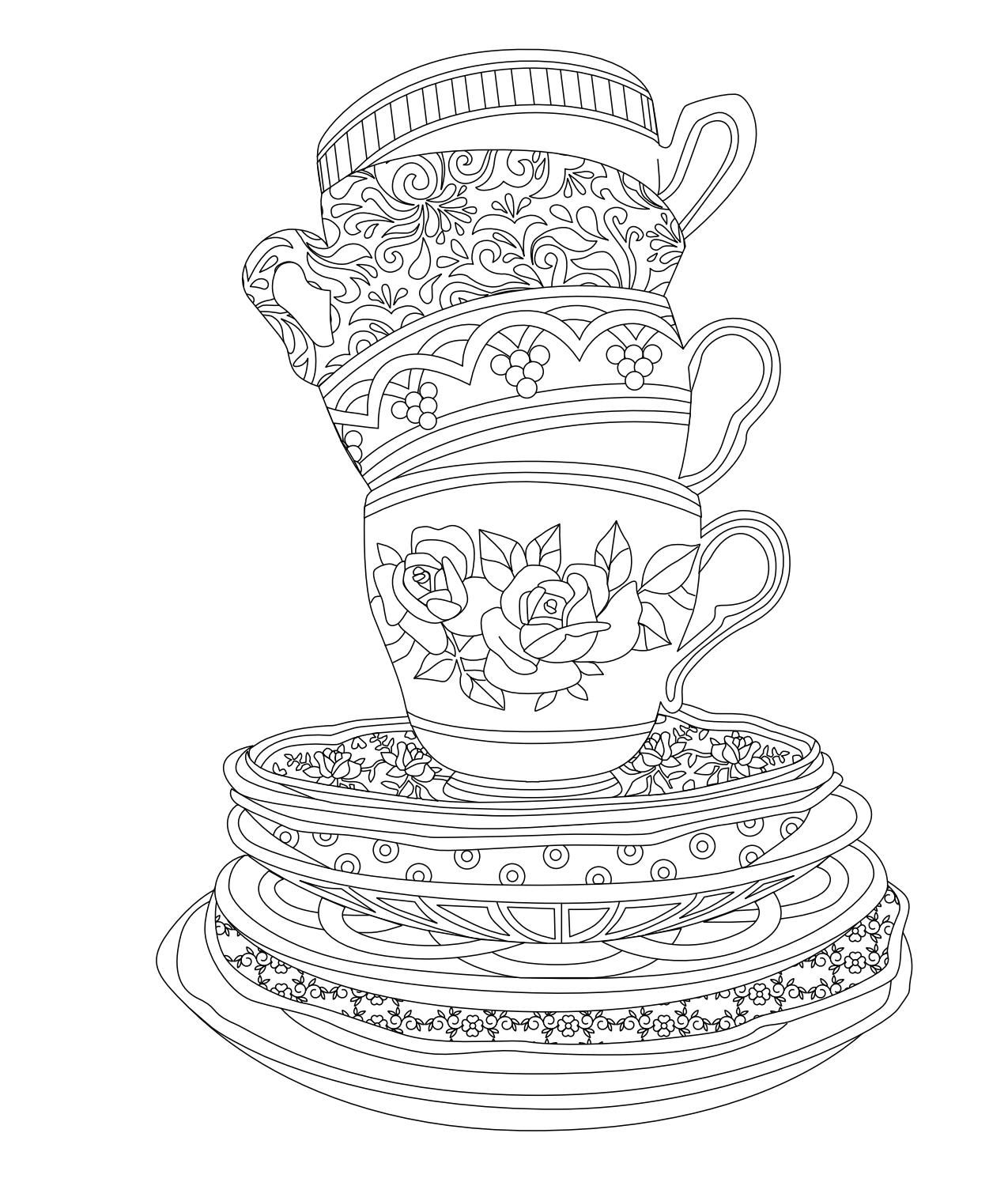 64 Tea Party Coloring Page 55