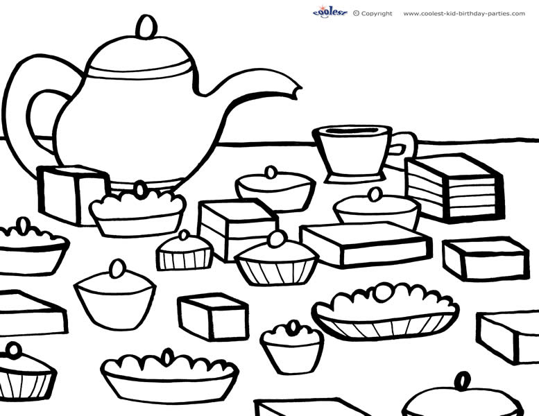 64 Tea Party Coloring Page 68