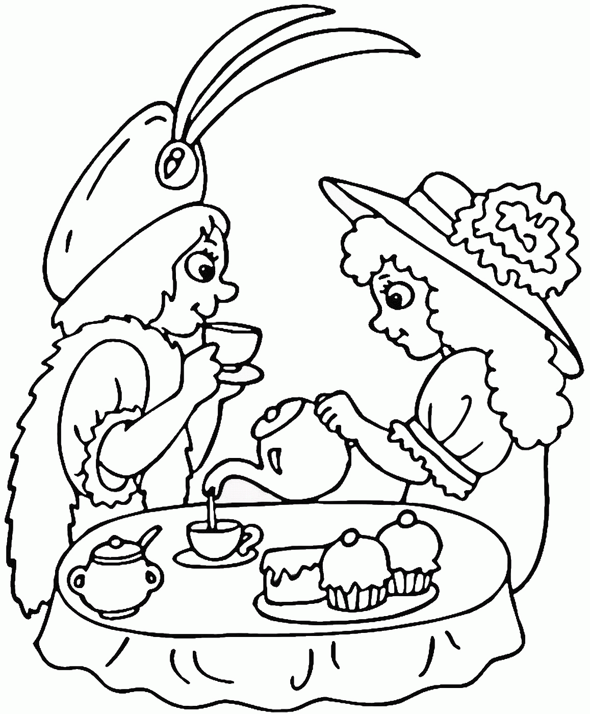 64 Tea Party Coloring Page 69