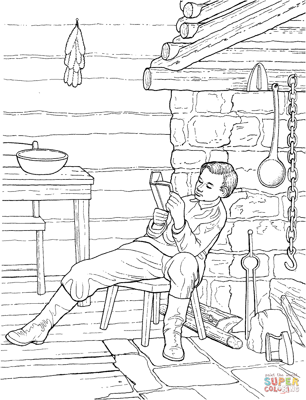 65 Log Cabin Coloring Page 22