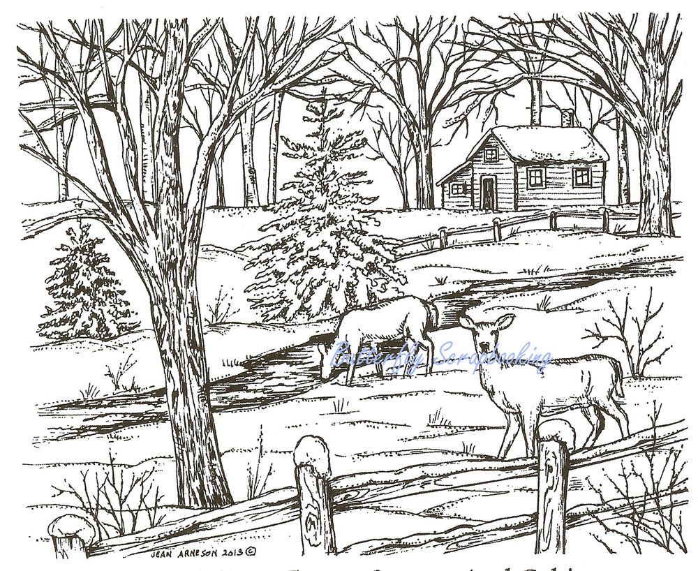 65 Log Cabin Coloring Page 23