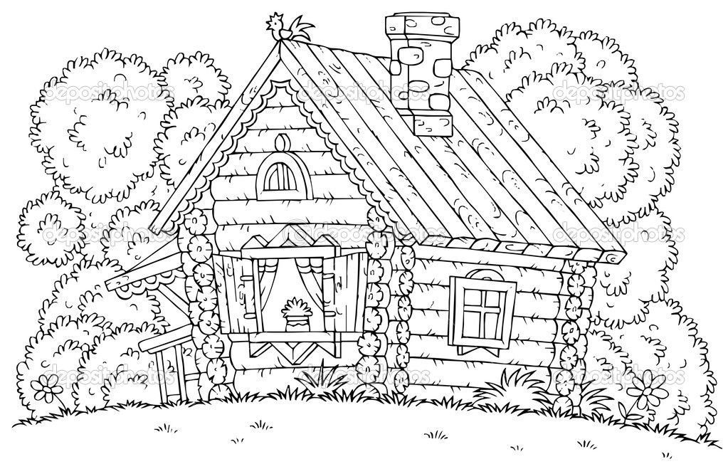 65 Log Cabin Coloring Page 26