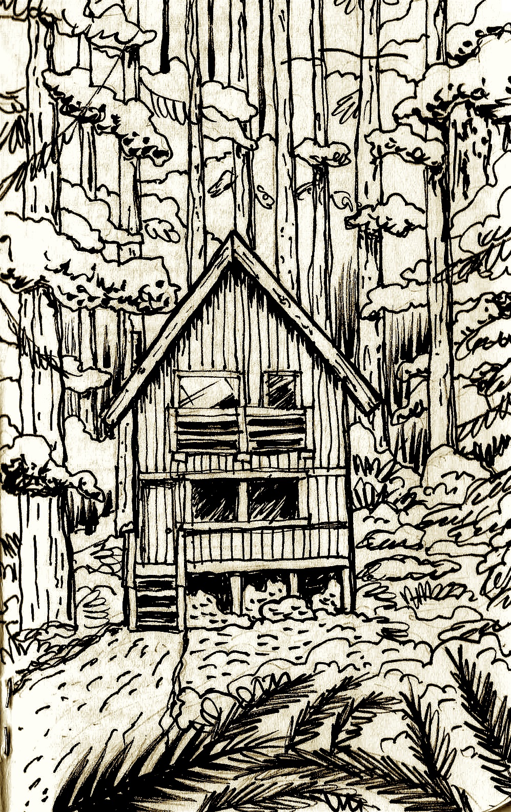 65 Log Cabin Coloring Page 27