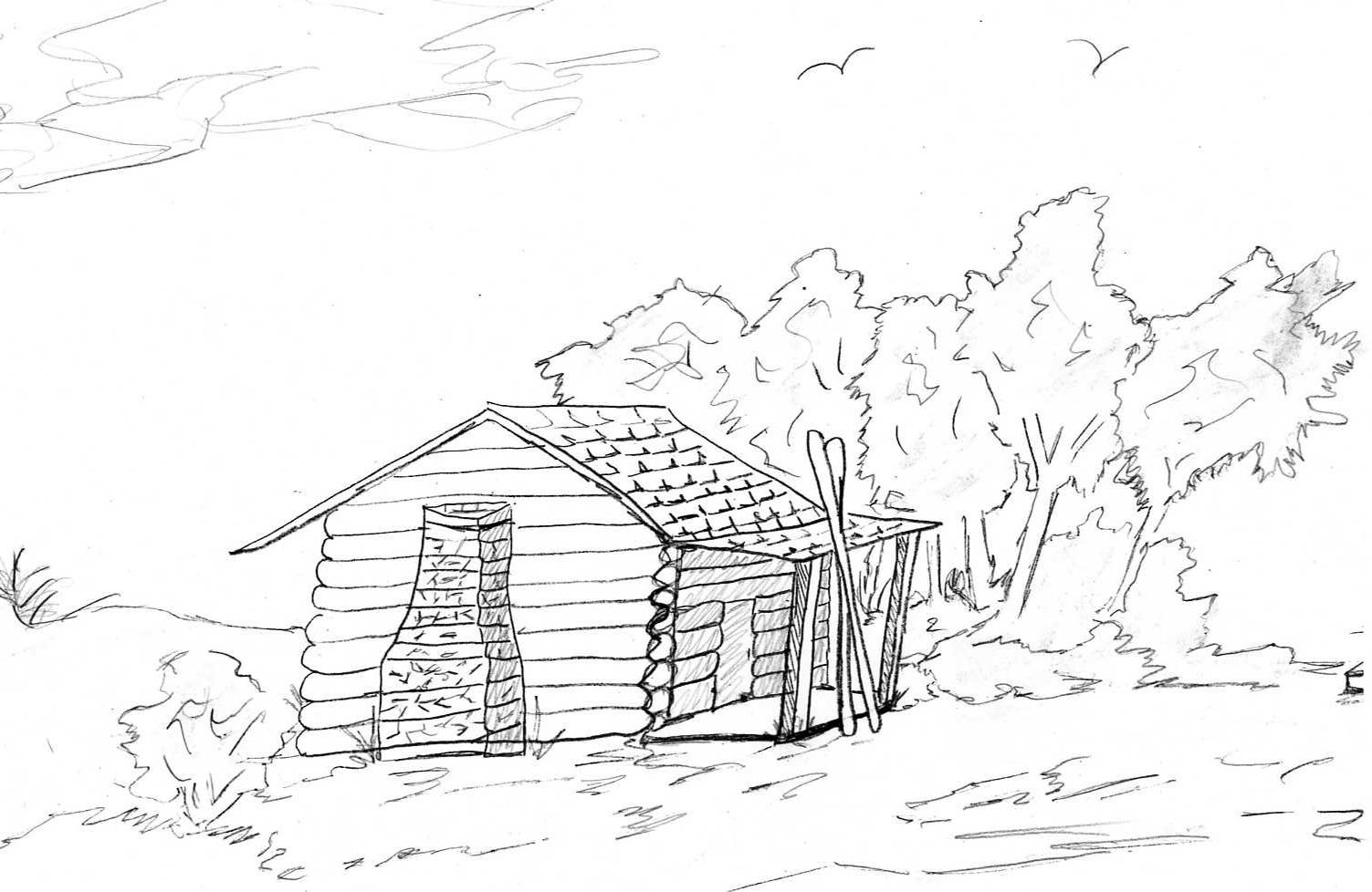 65 Log Cabin Coloring Page 36