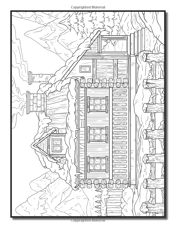 65 Log Cabin Coloring Page 39