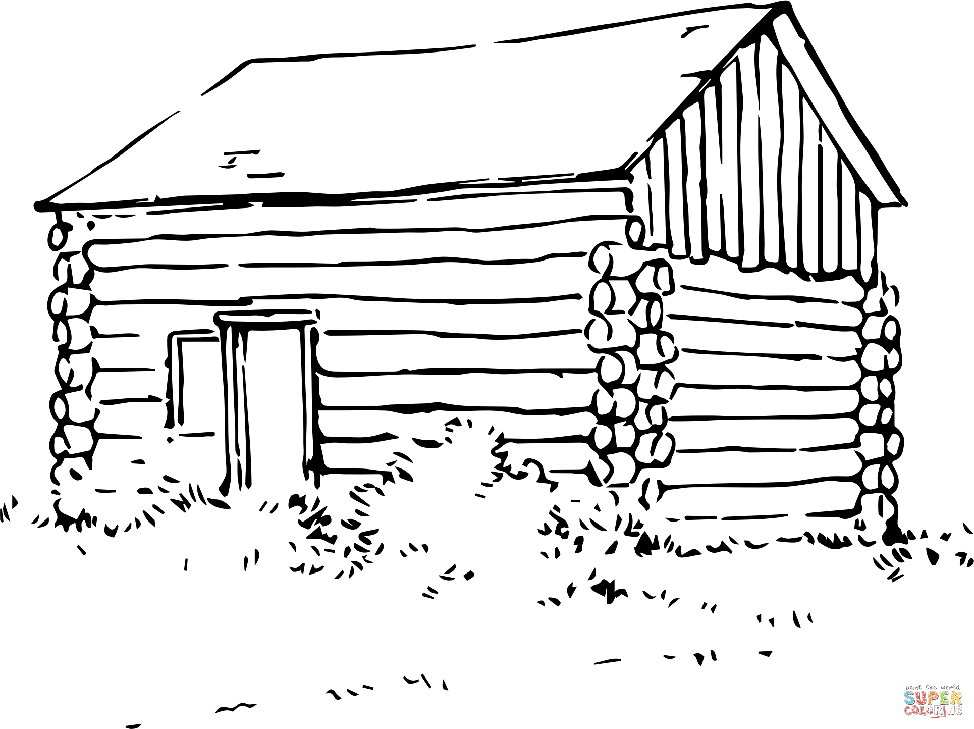 65 Log Cabin Coloring Page 43
