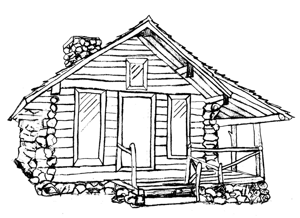 65 Log Cabin Coloring Page 45
