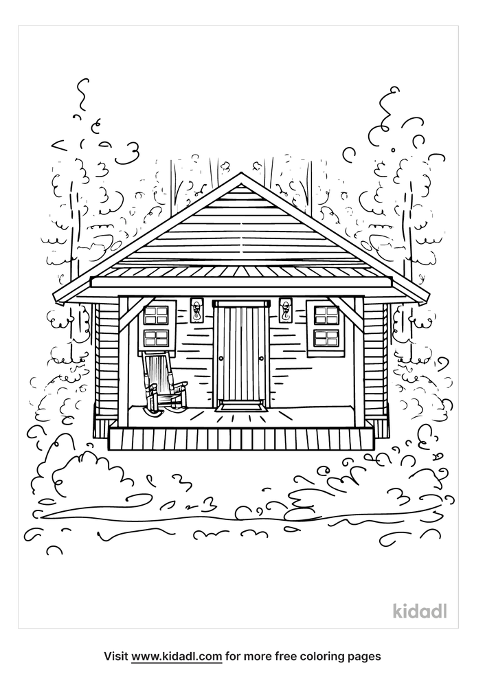 65 Log Cabin Coloring Page 48