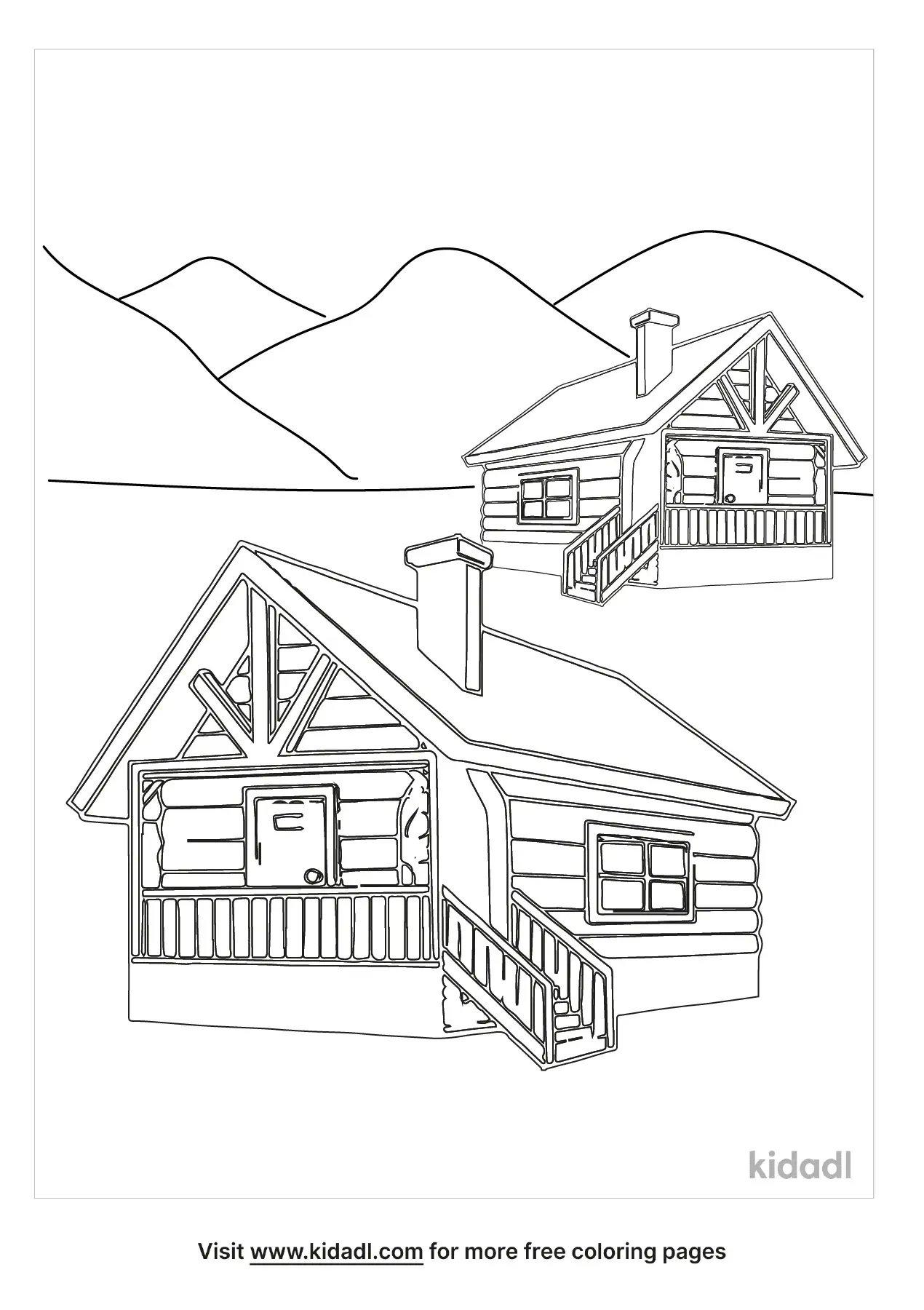 65 Log Cabin Coloring Page 57