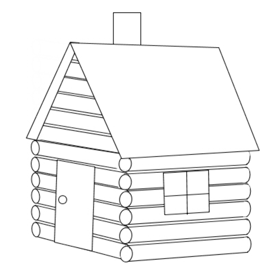 65 Log Cabin Coloring Page 62