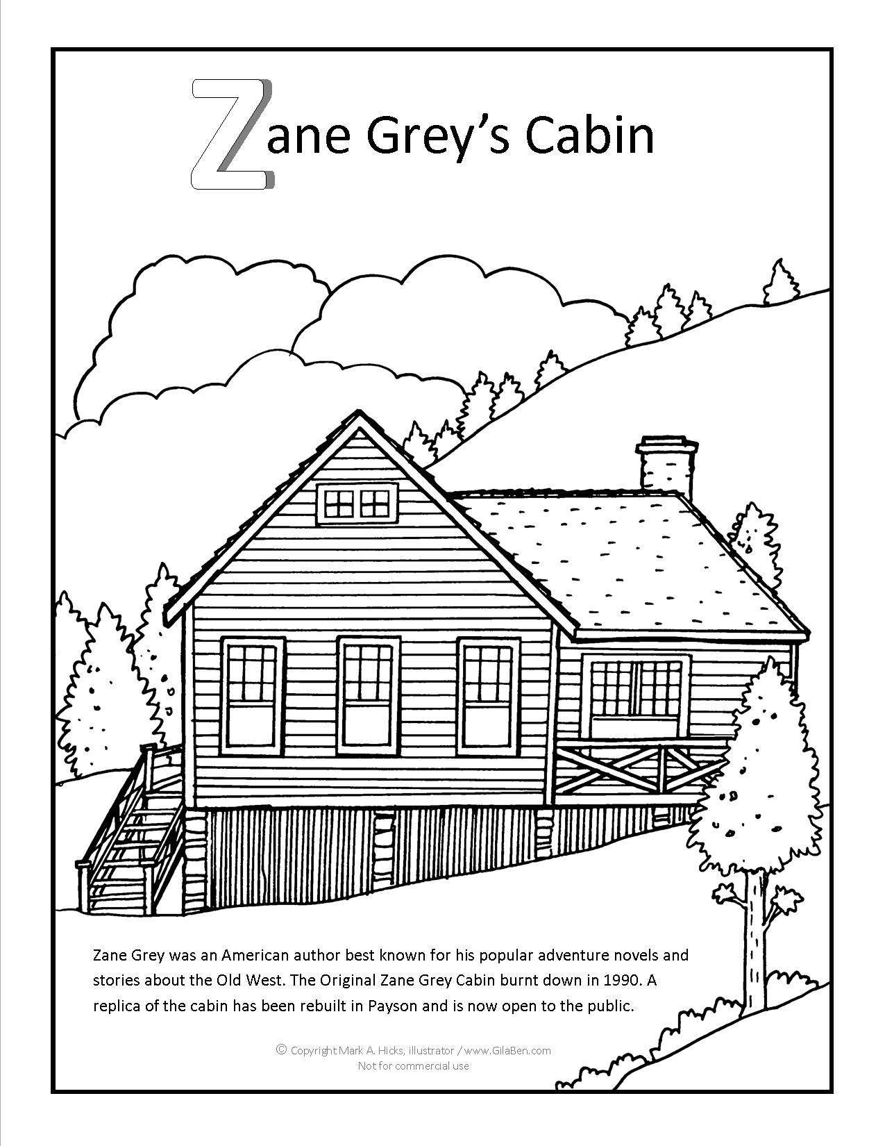 65 Log Cabin Coloring Page 66