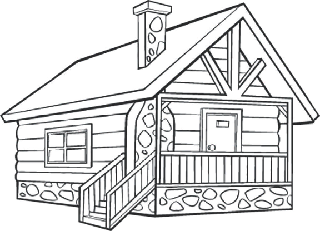 65 Log Cabin Coloring Page 8
