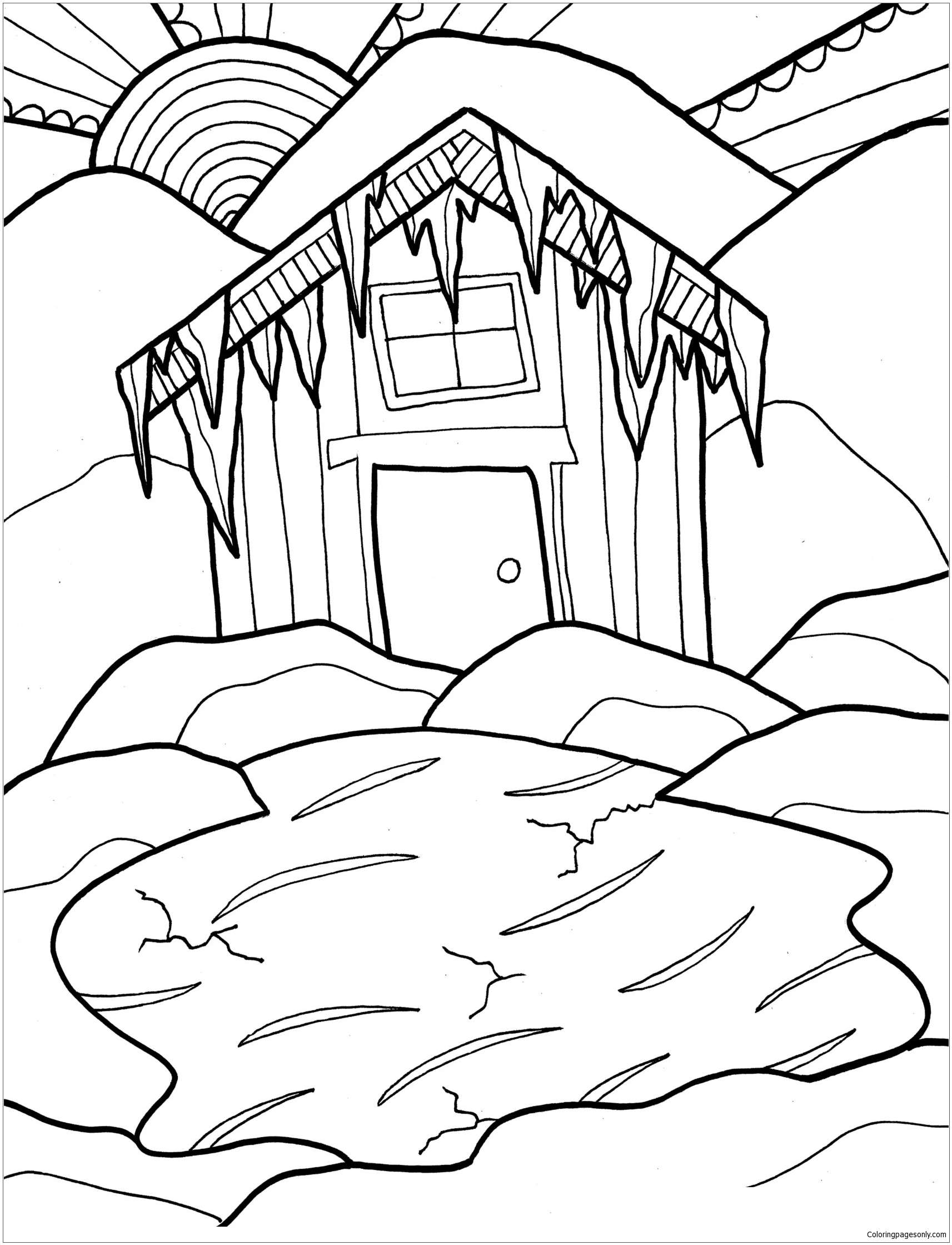 65 Log Cabin Coloring Page 9