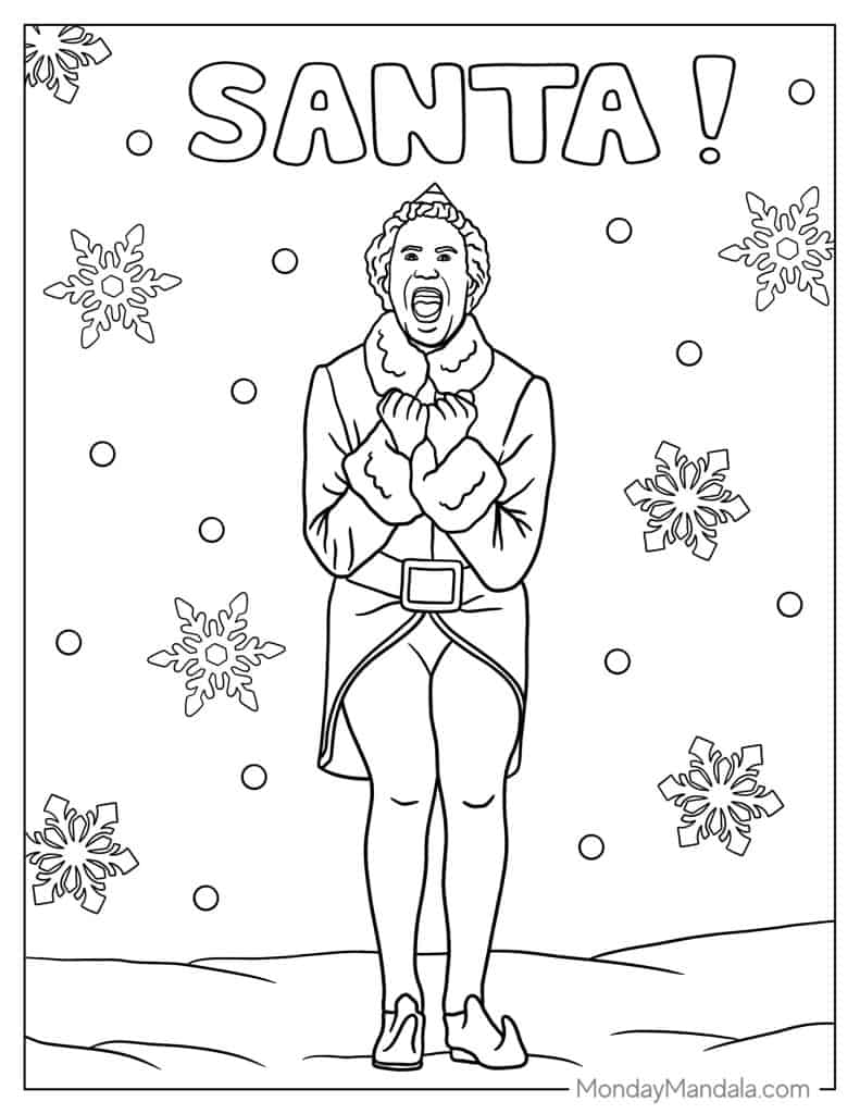 90 Elf Movie Coloring Pages 4