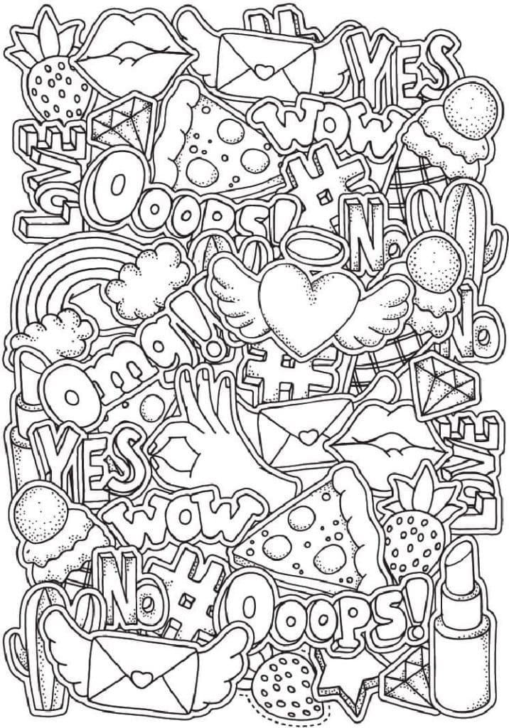 Printable 56 Cute Coloring Pages Aesthetic 14