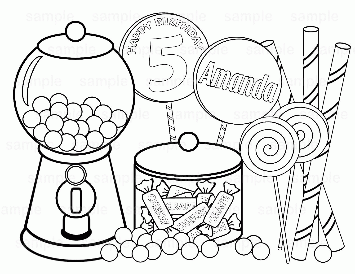 45 Cute Candy Coloring Pages 11