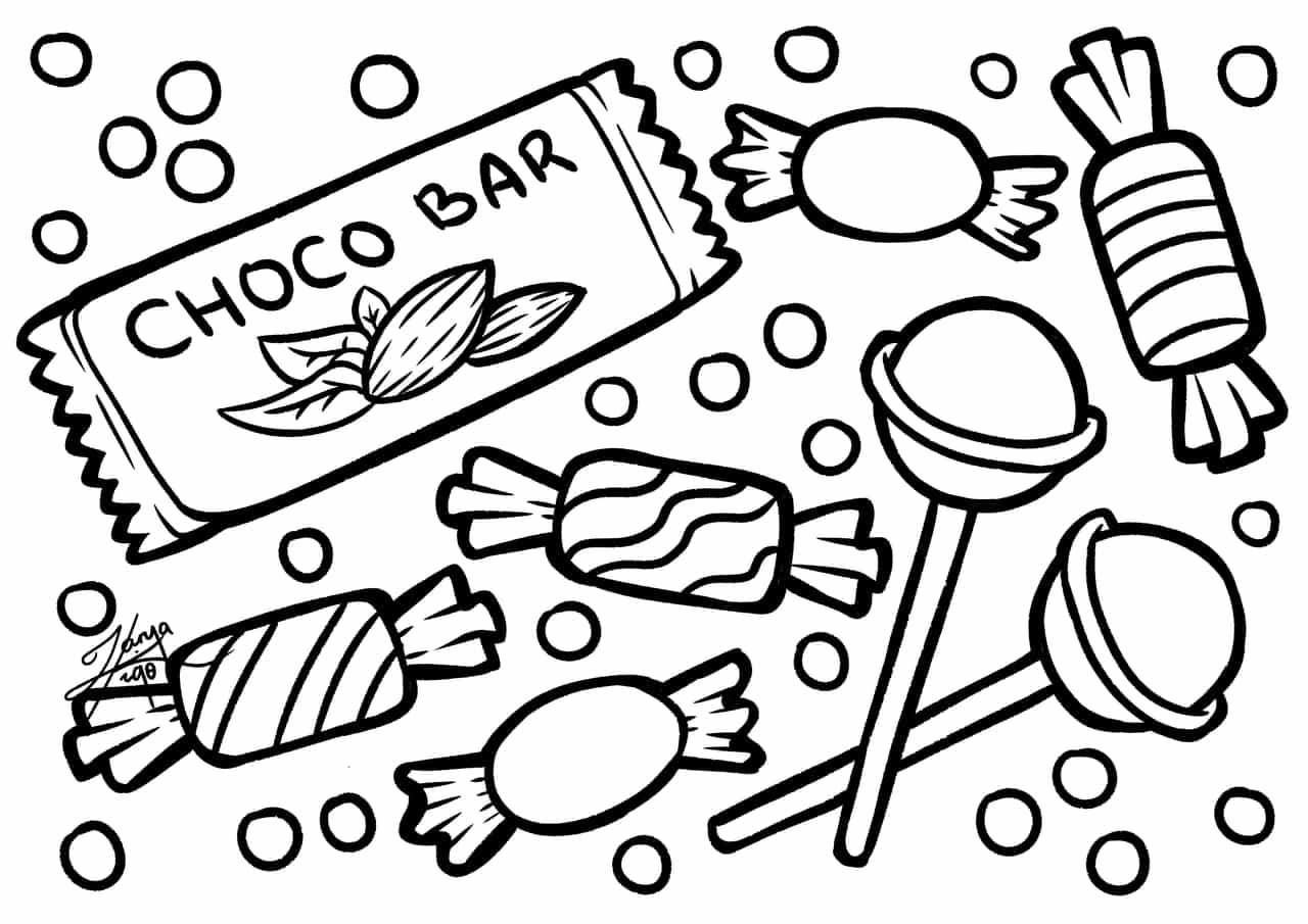 45 Cute Candy Coloring Pages 61