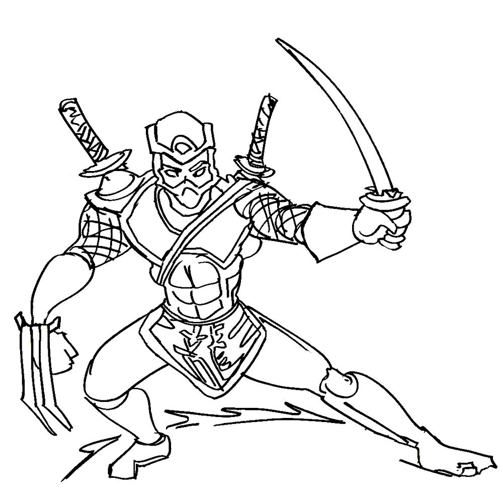 45 Ninja Kids Coloring Pages 10