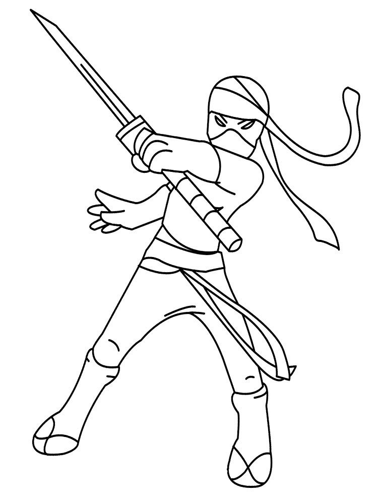 45 Ninja Kids Coloring Pages 13