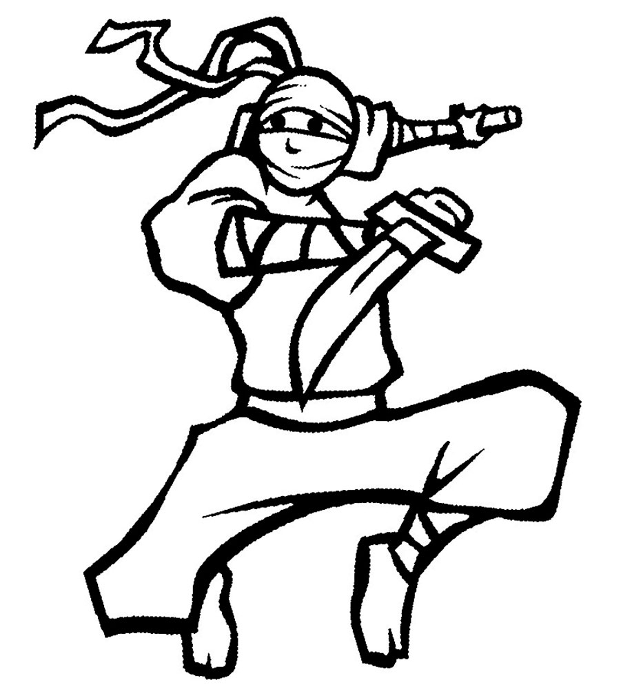 45 Ninja Kids Coloring Pages 45