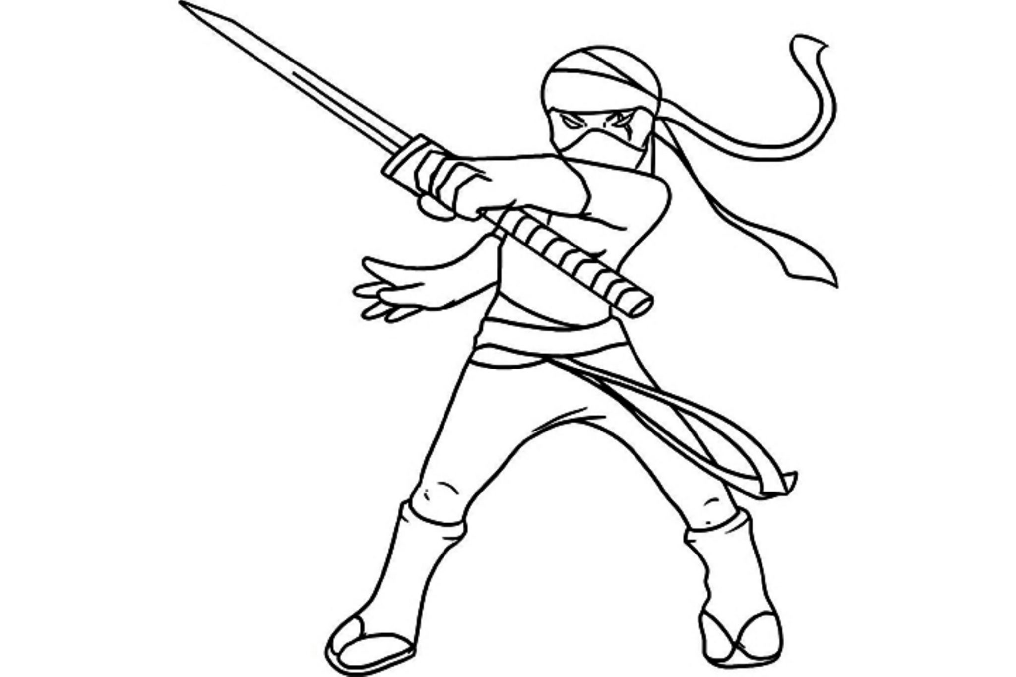 45 Ninja Kids Coloring Pages 5