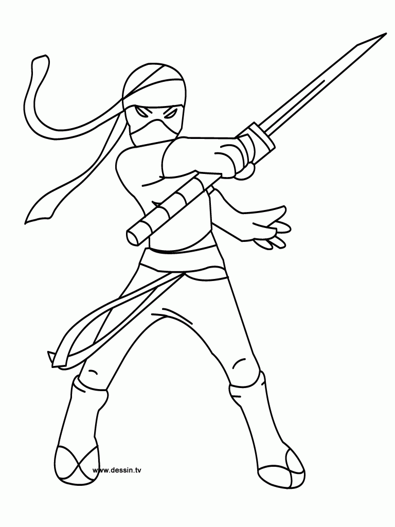 45 Ninja Kids Coloring Pages 7