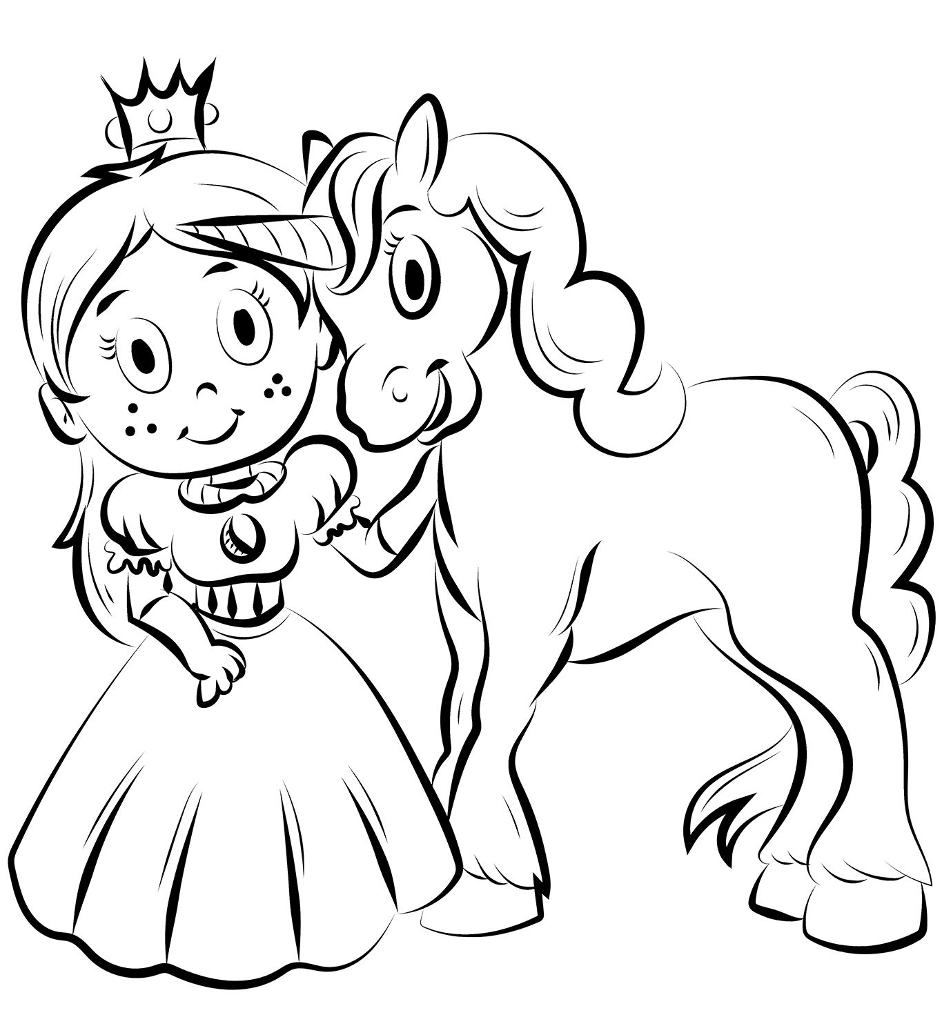 45 Princess Unicorn Coloring Page 11