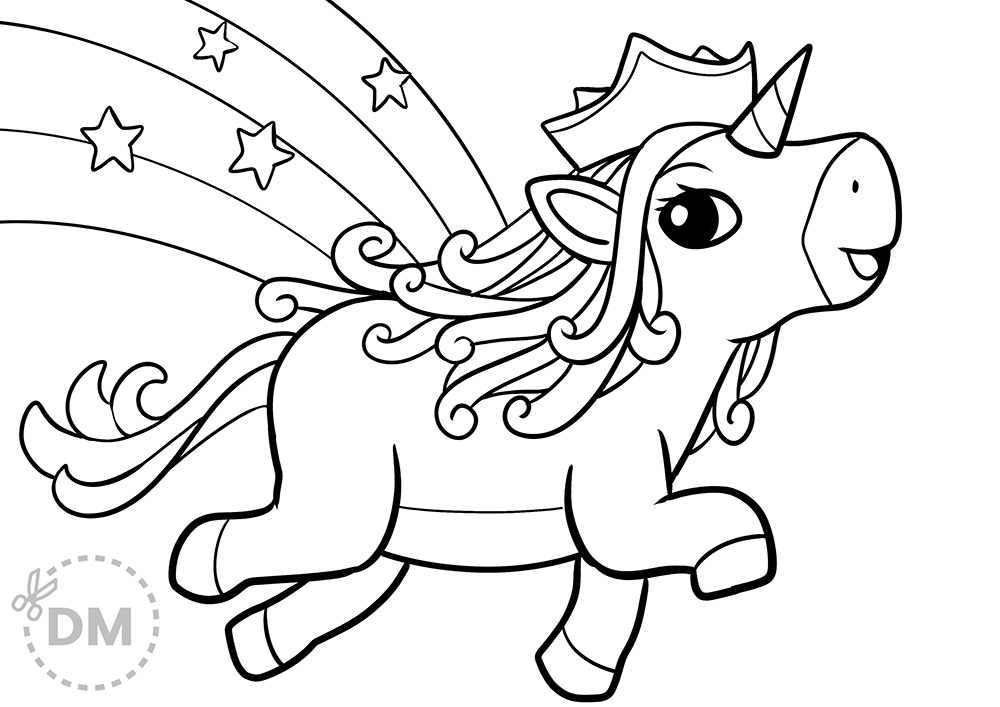 45 Princess Unicorn Coloring Page 14