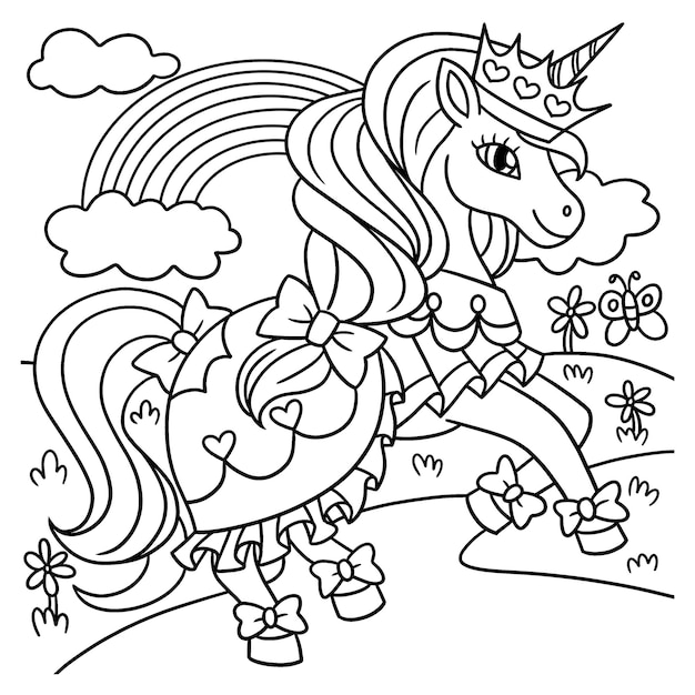 45 Princess Unicorn Coloring Page 15