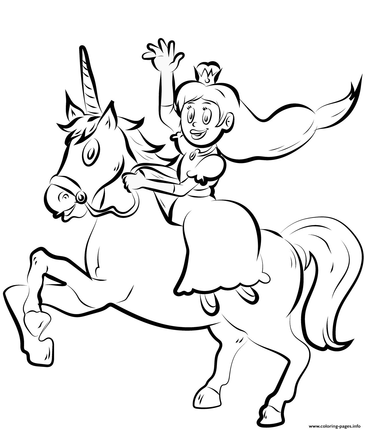 45 Princess Unicorn Coloring Page 19