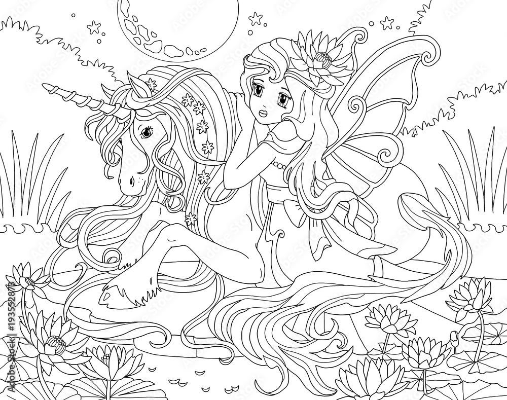 45 Princess Unicorn Coloring Page 2