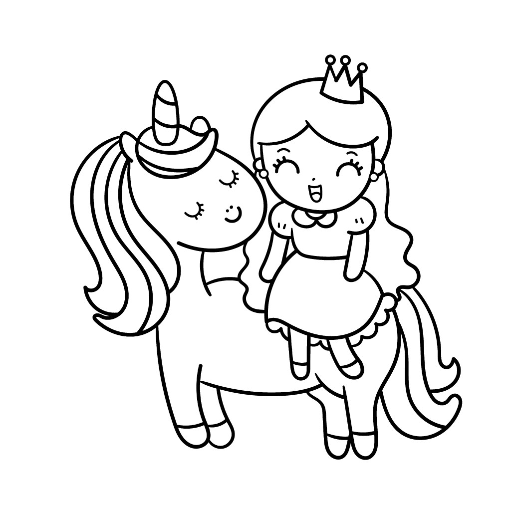 45 Princess Unicorn Coloring Page 3