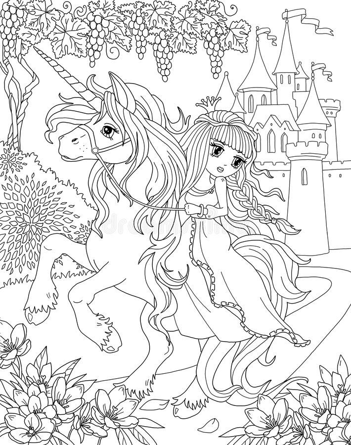 45 Princess Unicorn Coloring Page 6