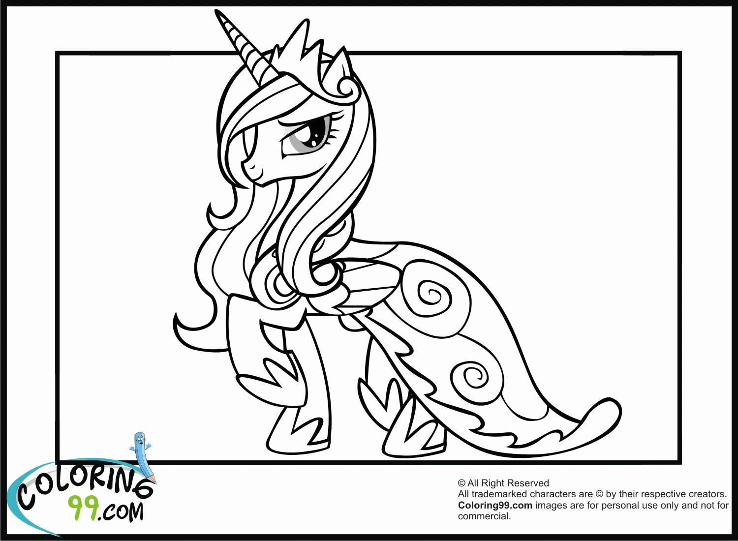 45 Princess Unicorn Coloring Page 60