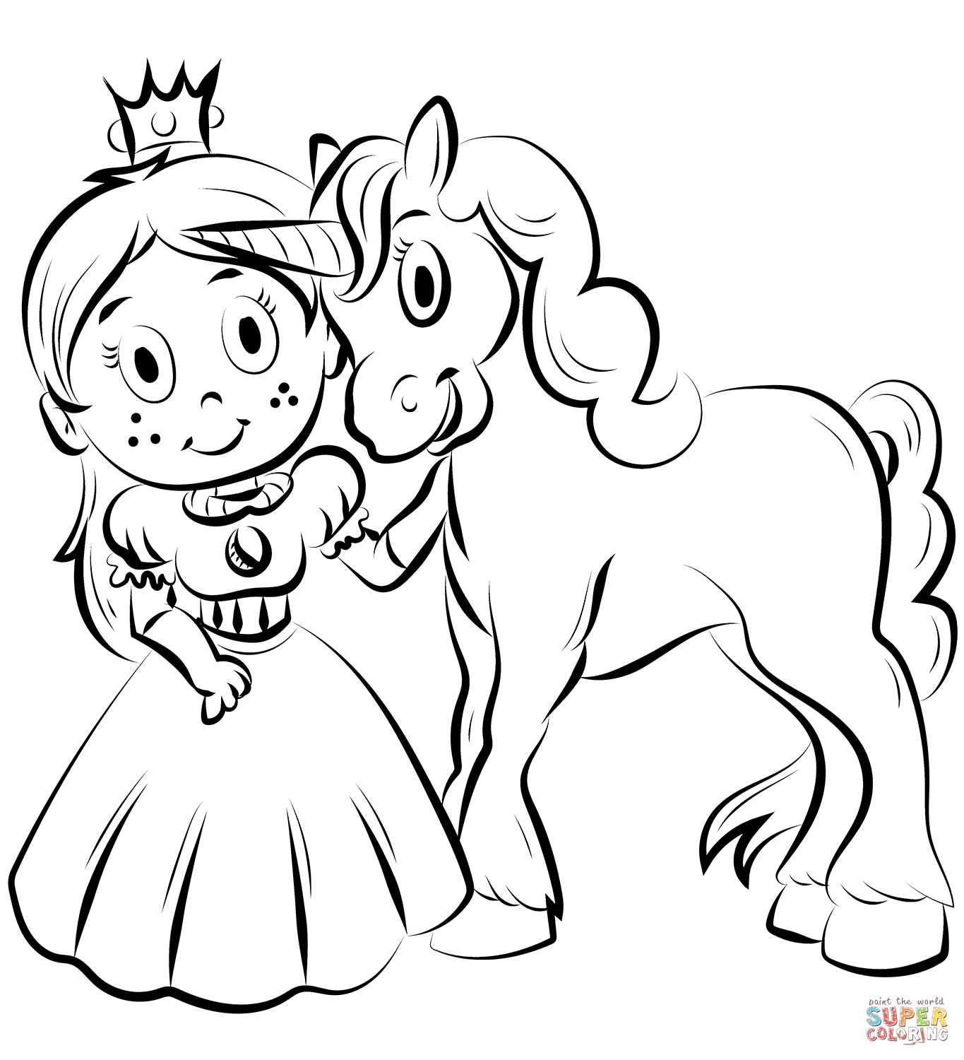 45 Printable Unicorn Princess Coloring Page 36