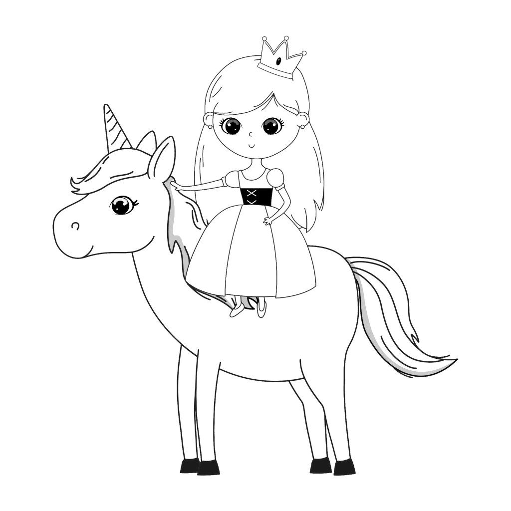 45 Printable Unicorn Princess Coloring Page 37