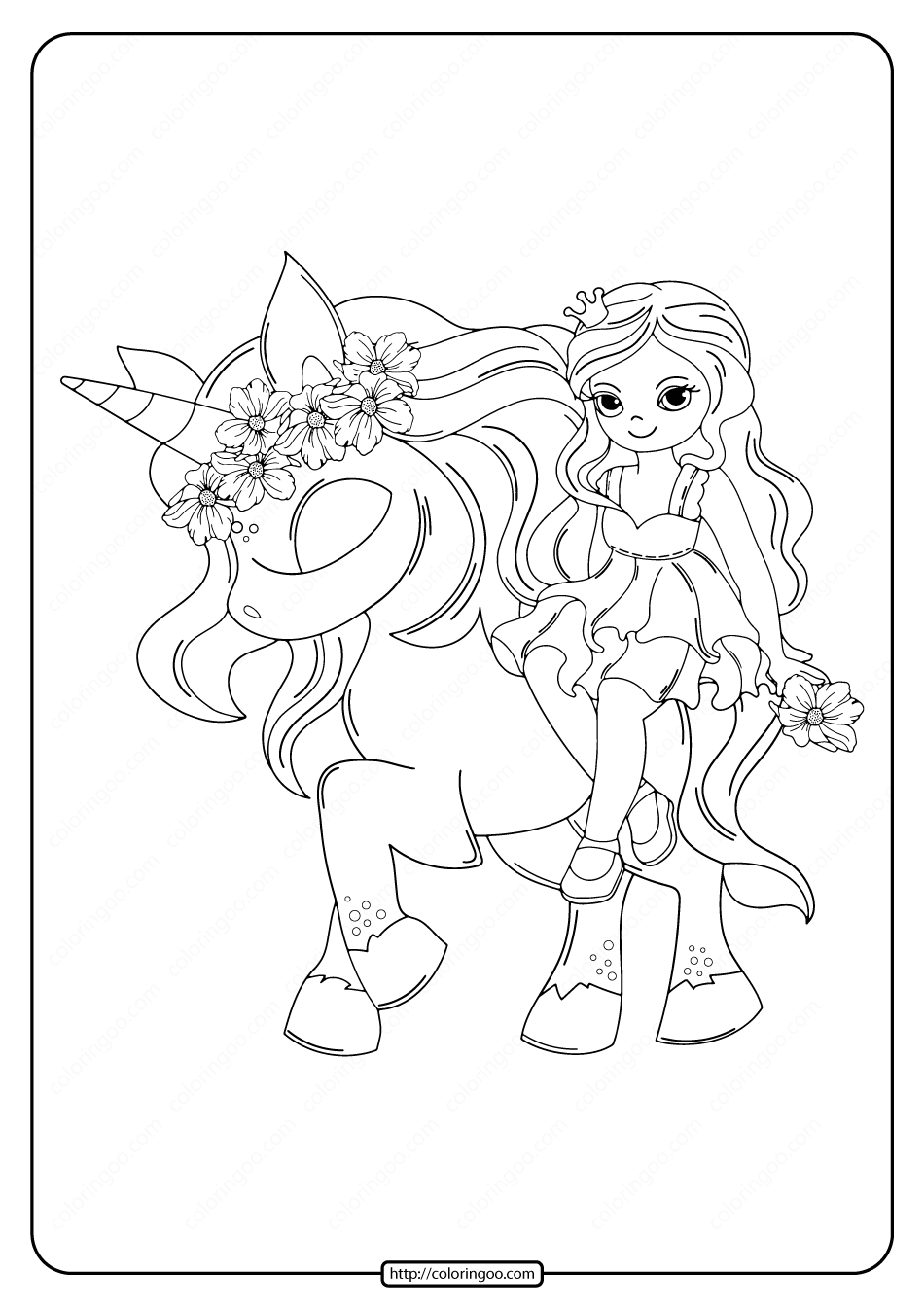 45 Printable Unicorn Princess Coloring Page 41