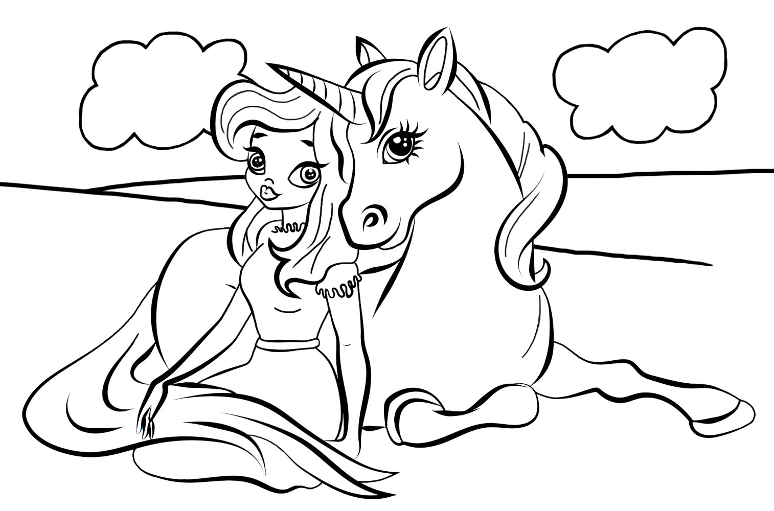 45 Printable Unicorn Princess Coloring Page 5