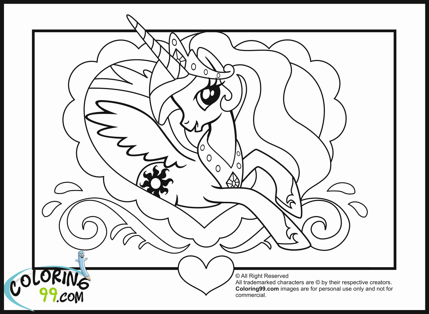 45 Printable Unicorn Princess Coloring Page 68