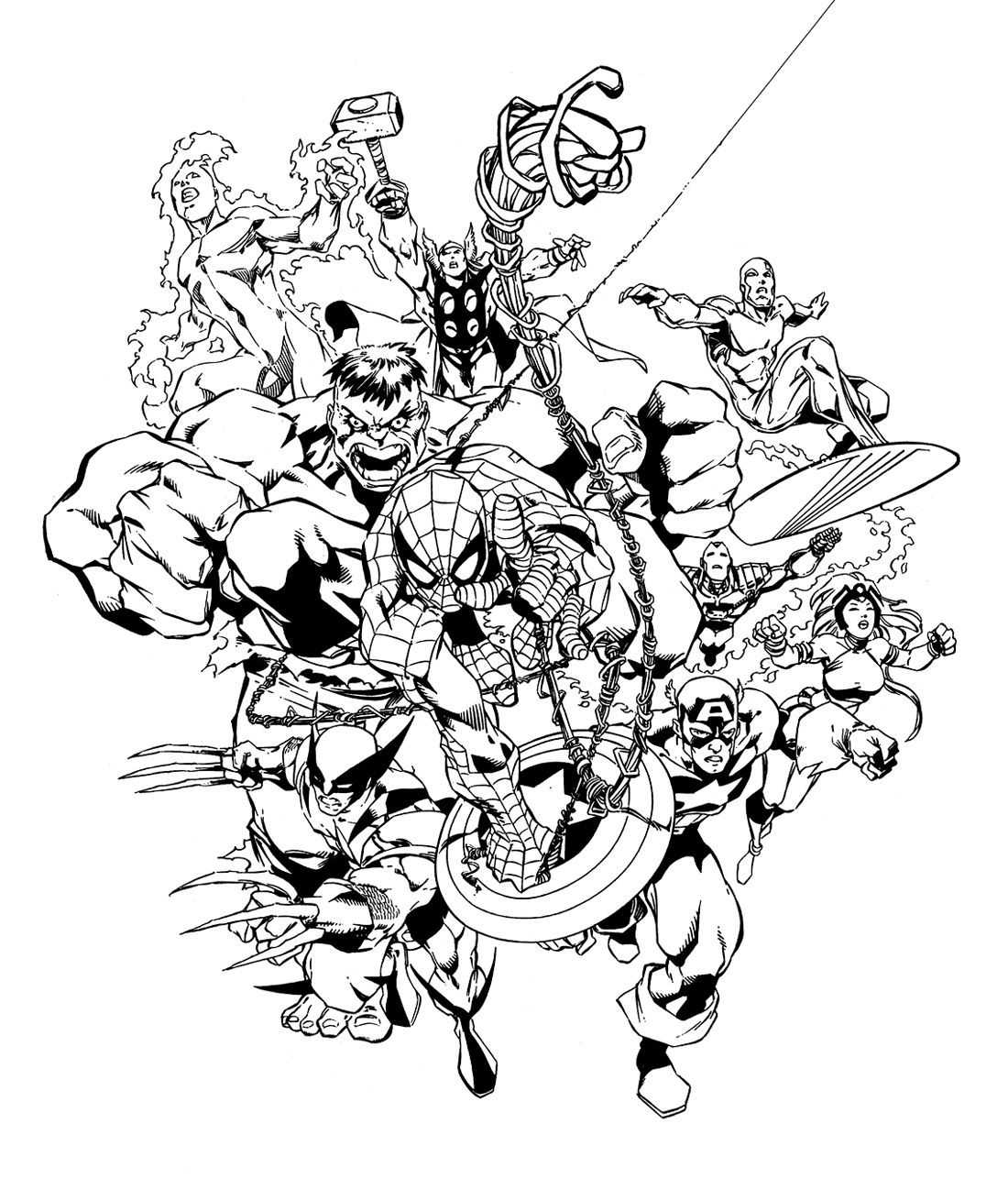 50 Adult Marvel Coloring Books 10