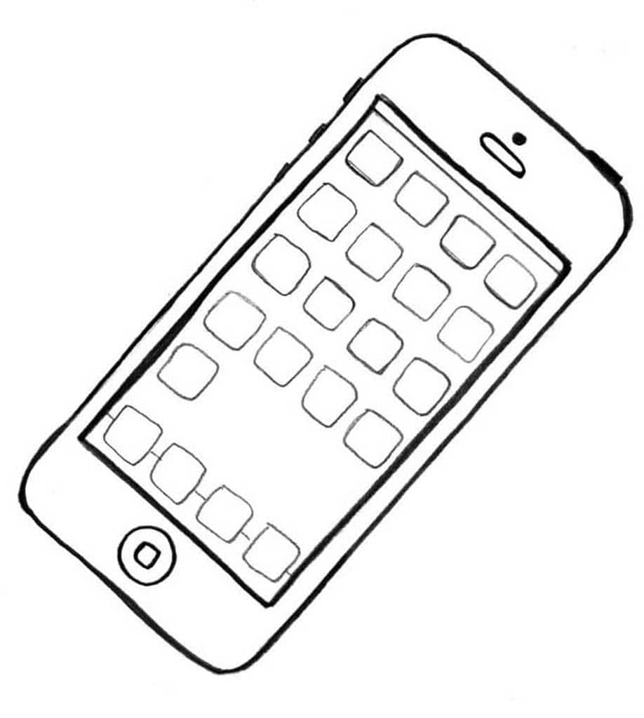 50 Cell Phone Coloring Page 26