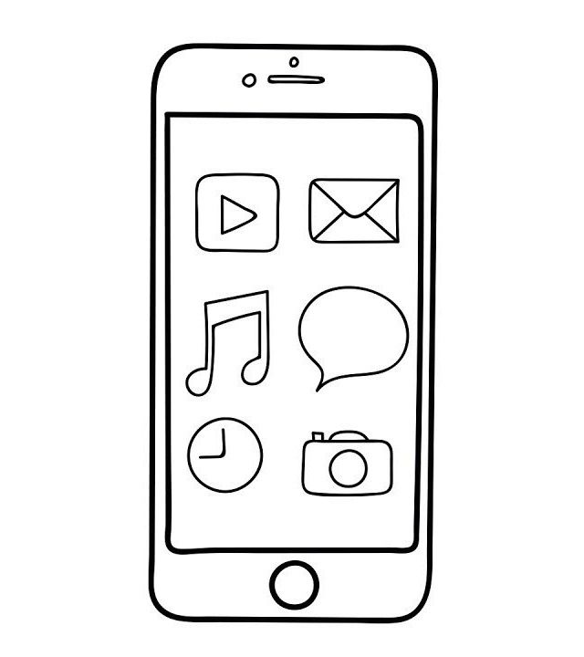 50 Cell Phone Coloring Page 3